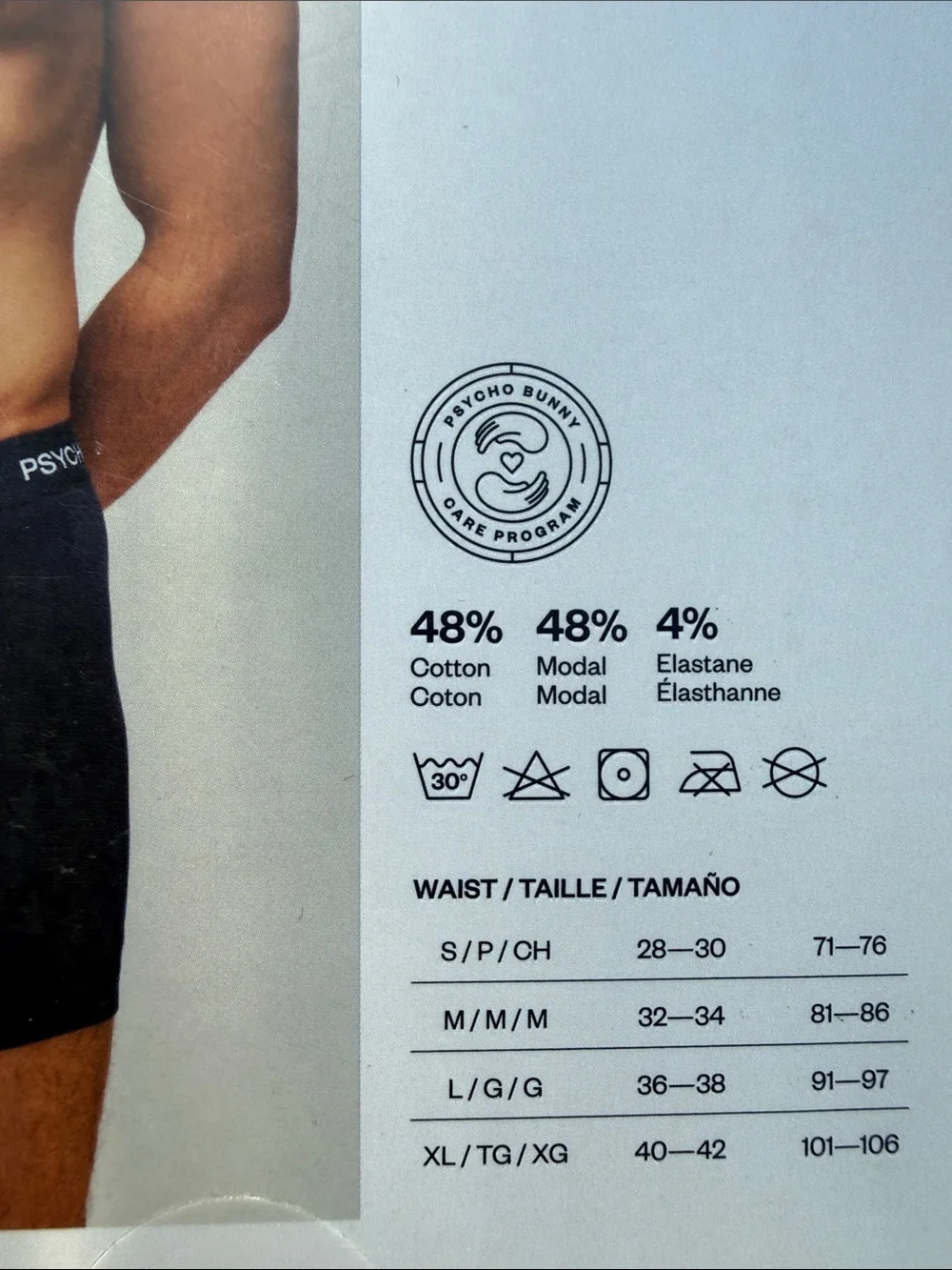 Psycho Bunny Black Men's Boxer Briefs with Branded Waistband Pack of 3 - Picture 3 of 6